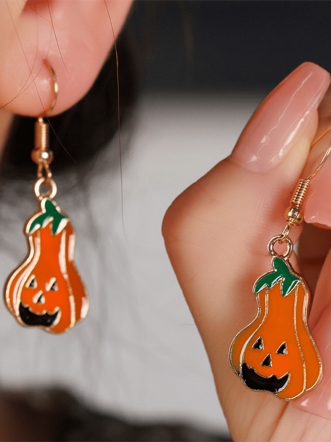 Halloween Pumpkin Element Earrings