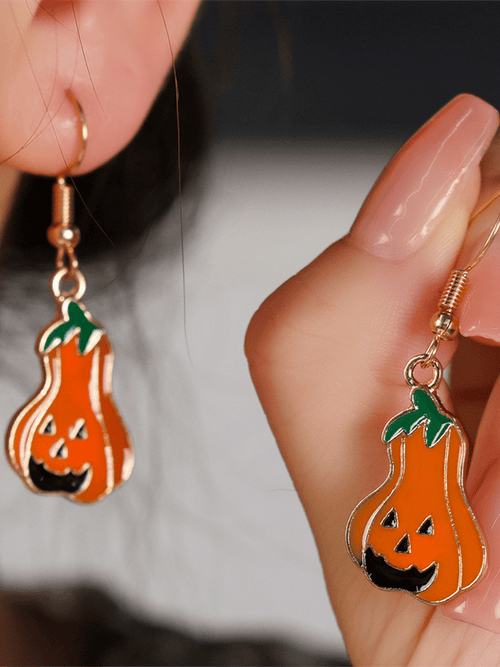 Halloween Pumpkin Element Earrings