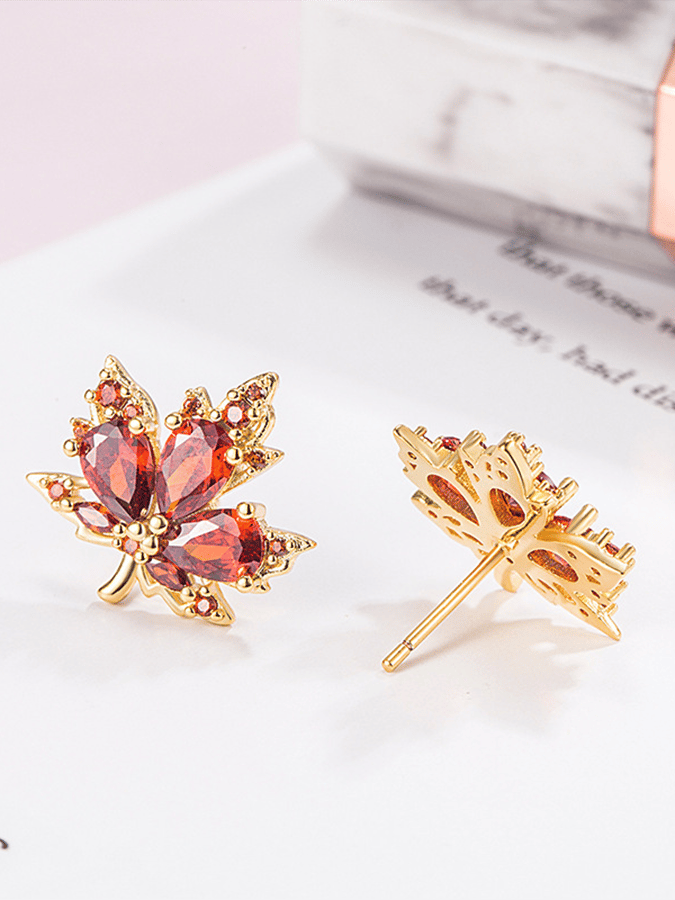 Halloween Maple Leaf Earrings