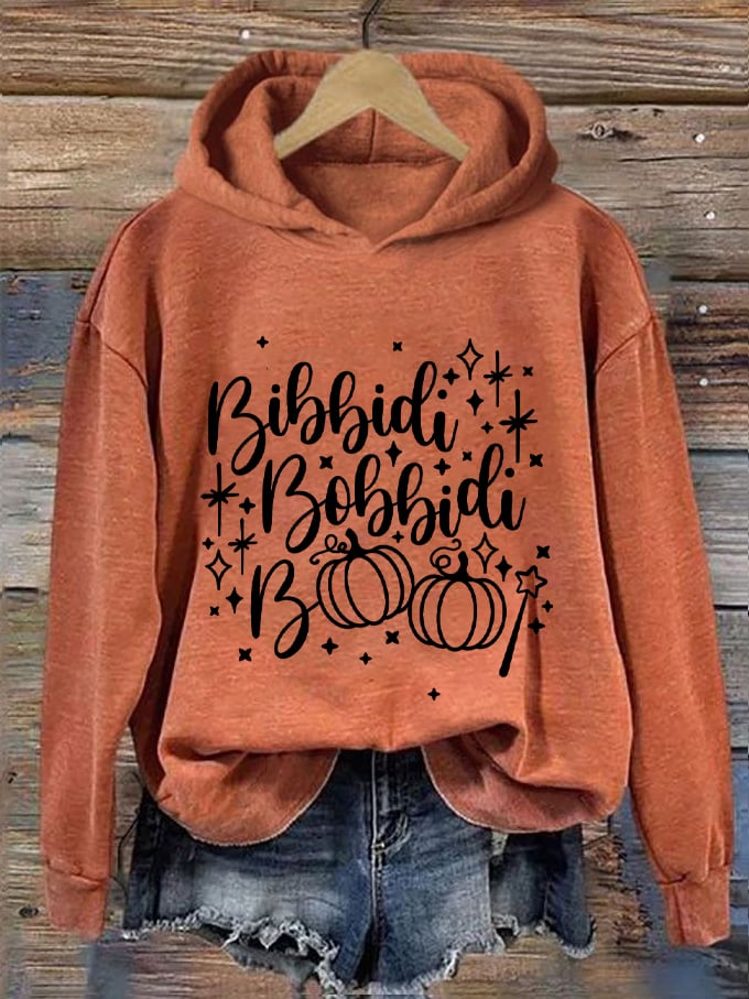 Women's Halloween Bibbidi Bobbidi Boo Magic Printed Hooded Sweatshirt