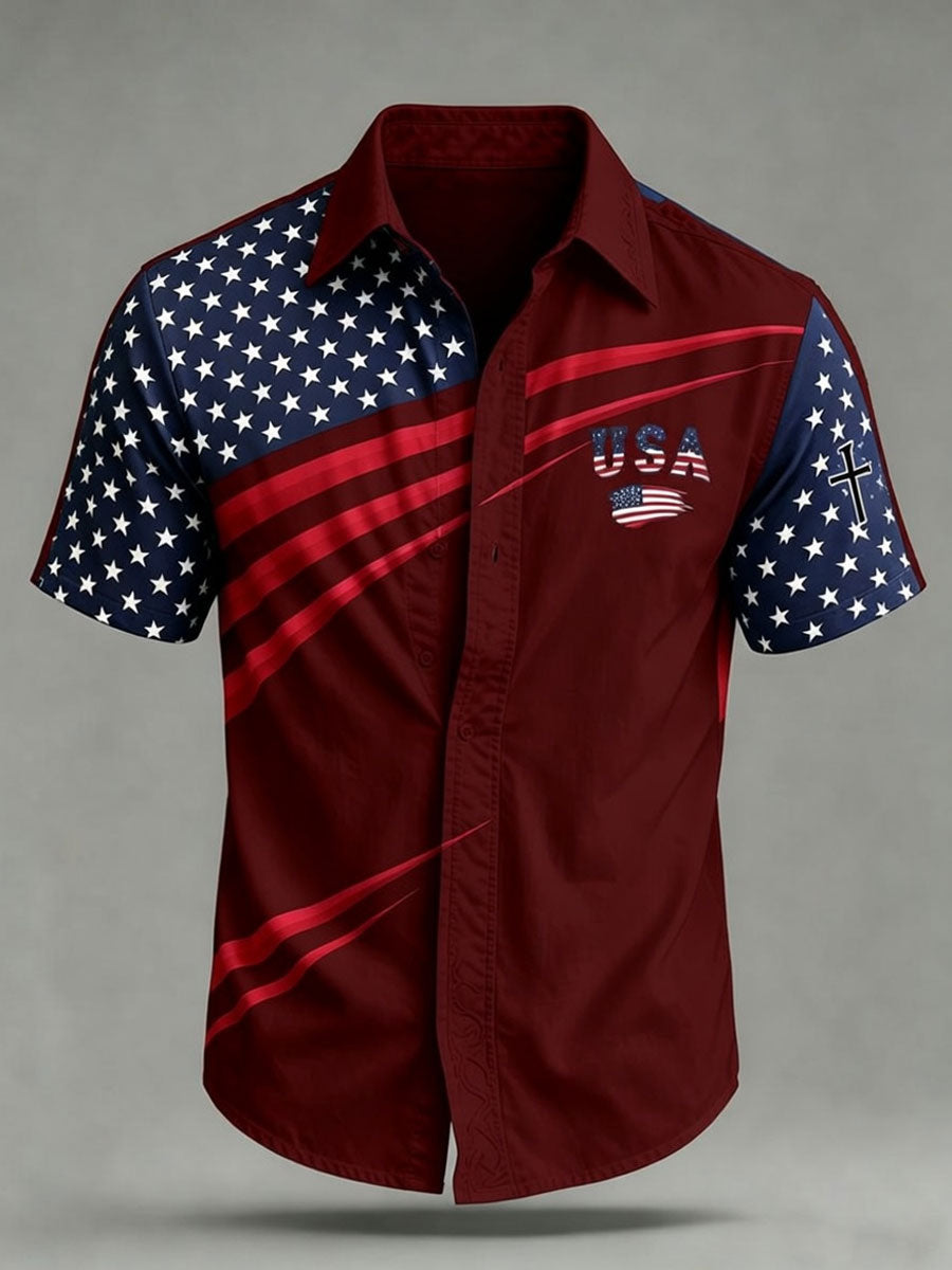 Men'S 250Th Anniversary National Faith Print  Shirt