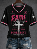 Women's Christian Faith Over Fear Cross  Short Sleeve T-shirt