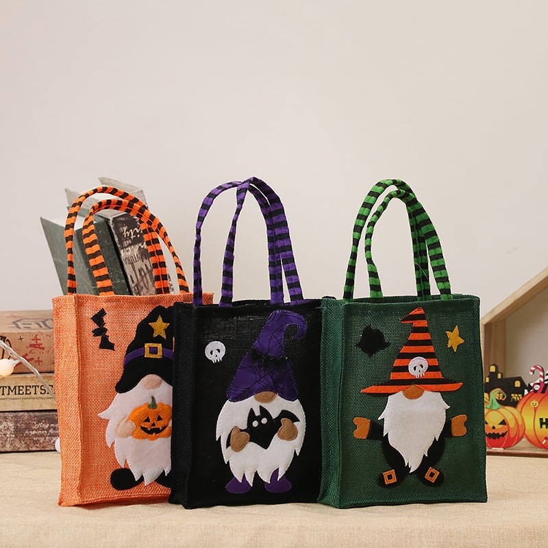 Halloween Creative Decoration Linen Witch Candy Bag