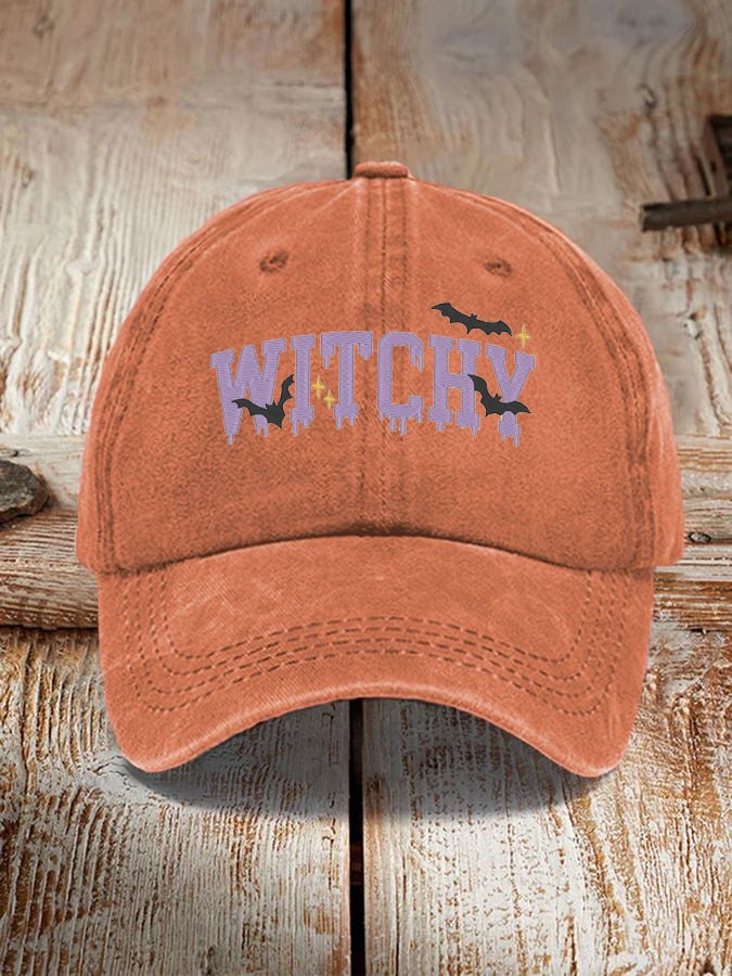Unisex Halloween Witchy Print Hat