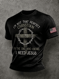 Men's Cross Faith Print T-Shirt