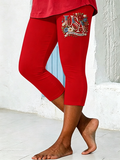 Women's National Flag Floral Print Leggings