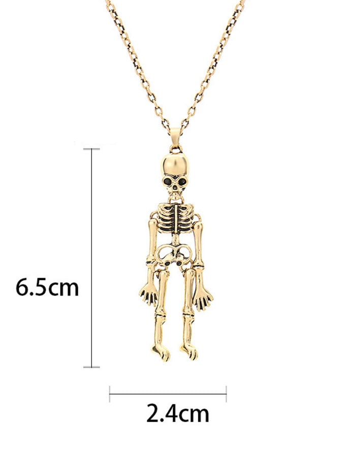 Halloween Human Skeleton Skeleton Ghost Hand Holding Pendant Couple Necklace