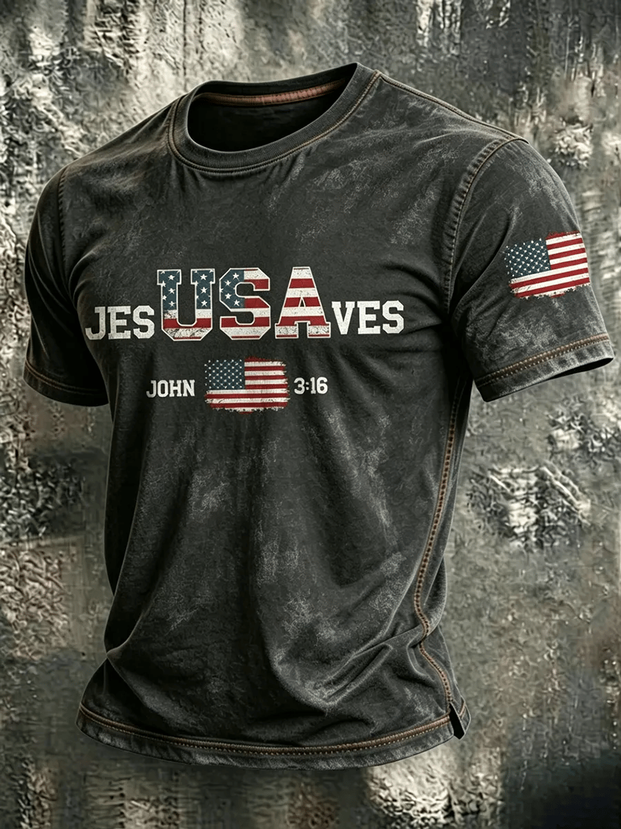 Men's  Faith Print Casual T-shirt