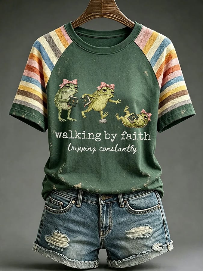 The Woman, "Moving Forward With Faith, Yet Constantly Stumbling And Falling," Wore A "Let Go" T-Shirt