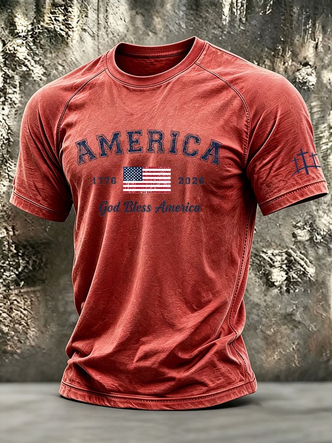 Men's Retro Print Short-Sleeve T-Shirt