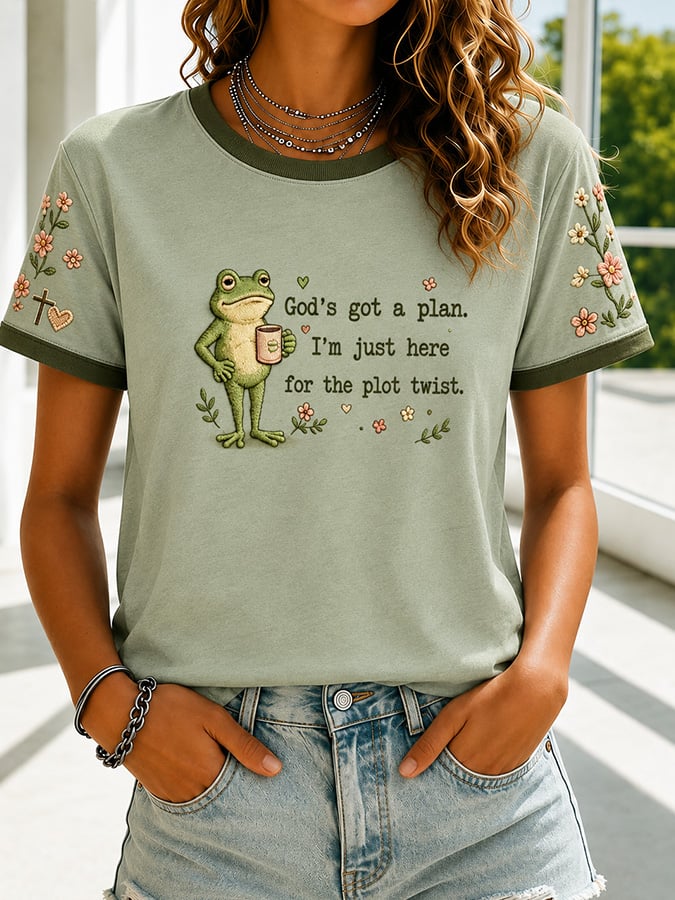 Women's Casual & Fun Faith-Print Short-Sleeve T-Shirt