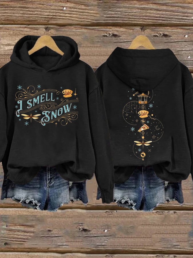 🔥HOT SALE🔥Retro I Smell Snow Luke’s Diner Dragonfly Inn Print Hoodie