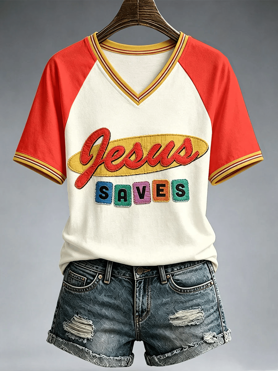 Women's Jesus Saves Print T-Shirt