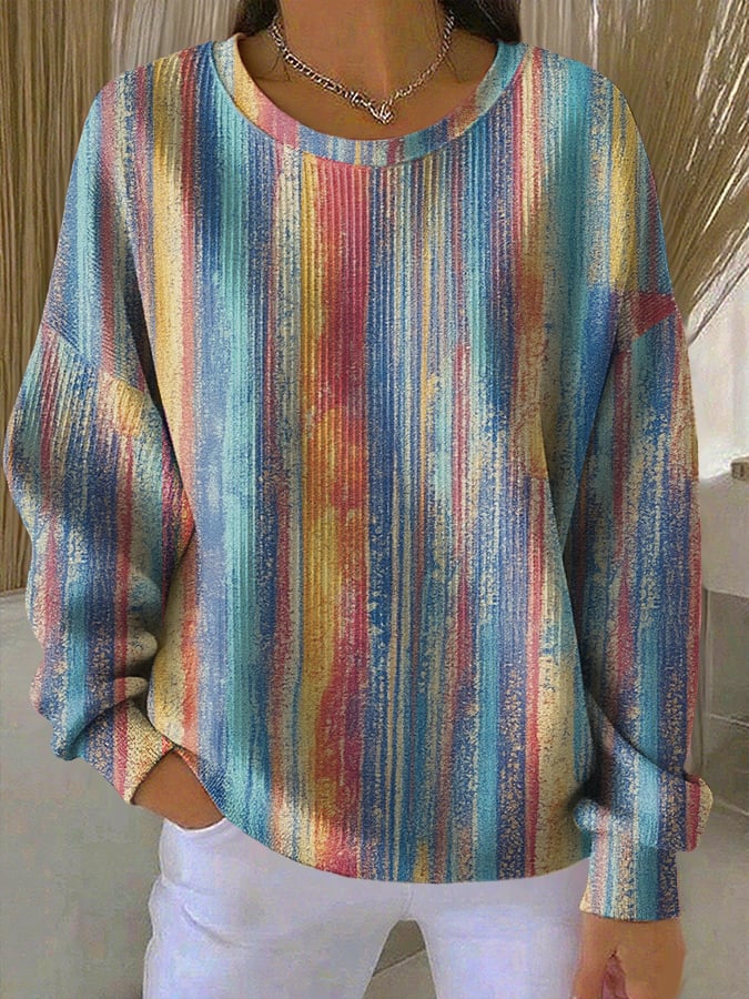 Women's casual retro autumn and winter gradient sweatshirt