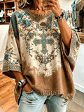 Women's Retro Western Style Cross Faith Print T-shirt