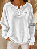 Women's Faith Print Casual Flannel Top