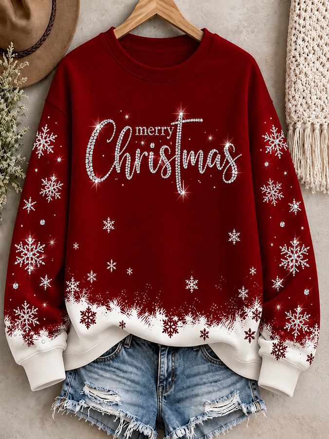 Women'S Casual Christmas Print Sweatshirt