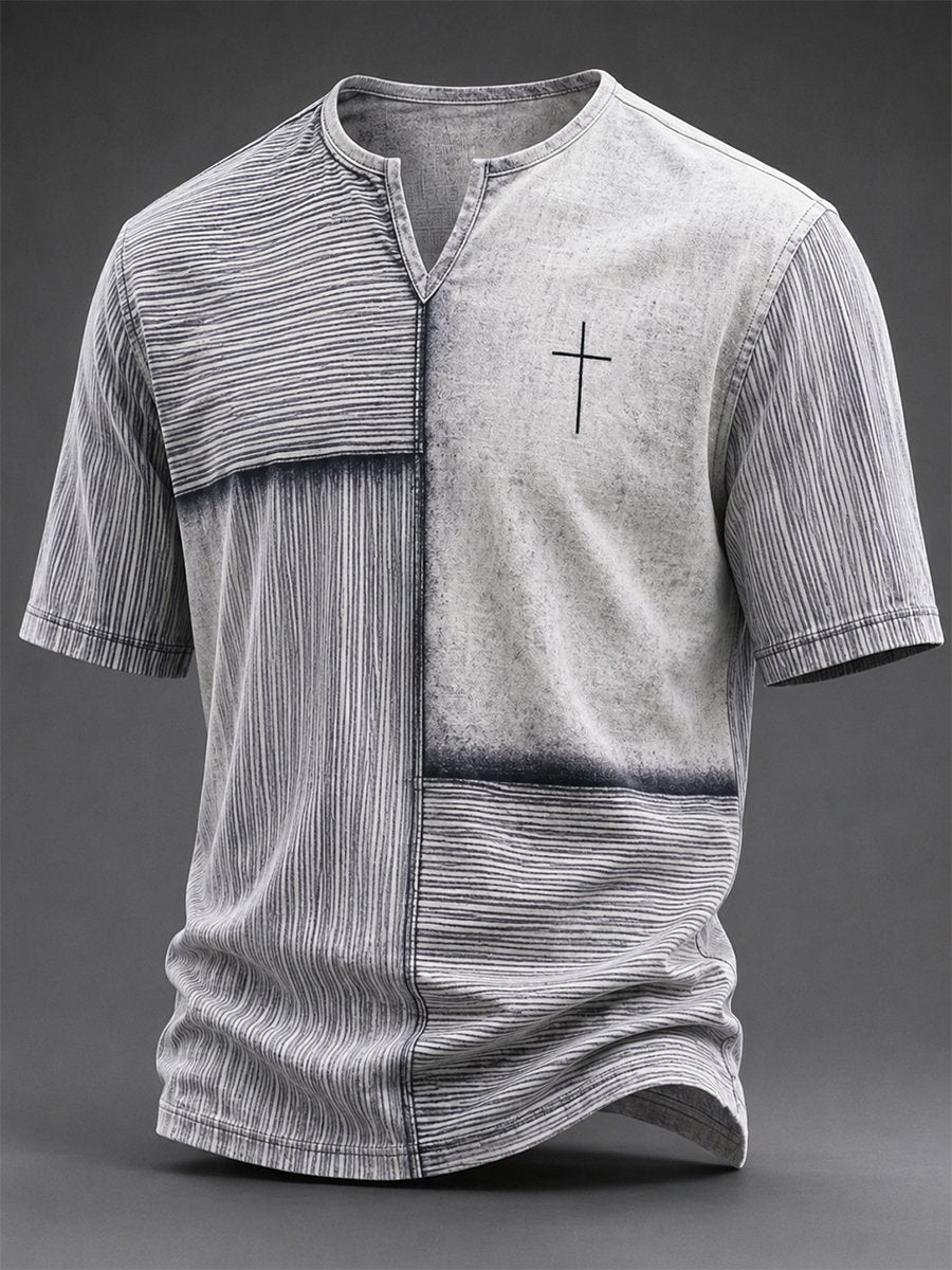Men's Vintage Faith Faux-Linen T-shirt