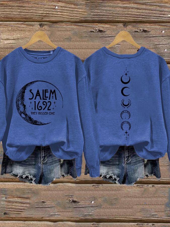Women's Halloween Salem 1692 They Missed One Print Sweatshirt