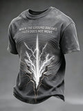 Men'S Casual Crew-Neck T-Shirt With "Faith" Print