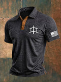Men's Faith Over Fear Print Casual Polo Shirt