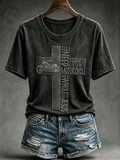 Women's  Faith Biker Rider Printed T-shirt