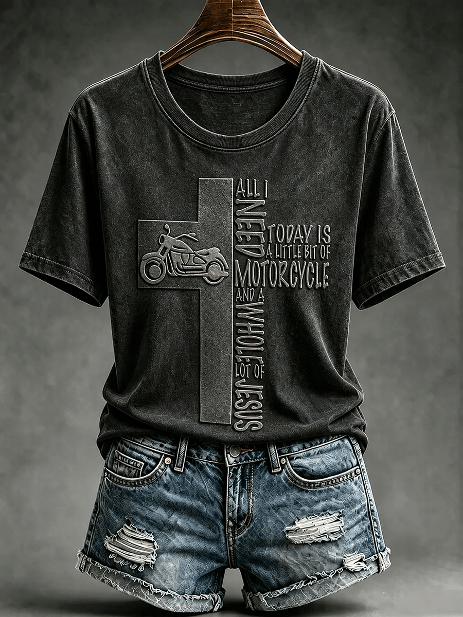 Women's  Faith Biker Rider Printed T-shirt