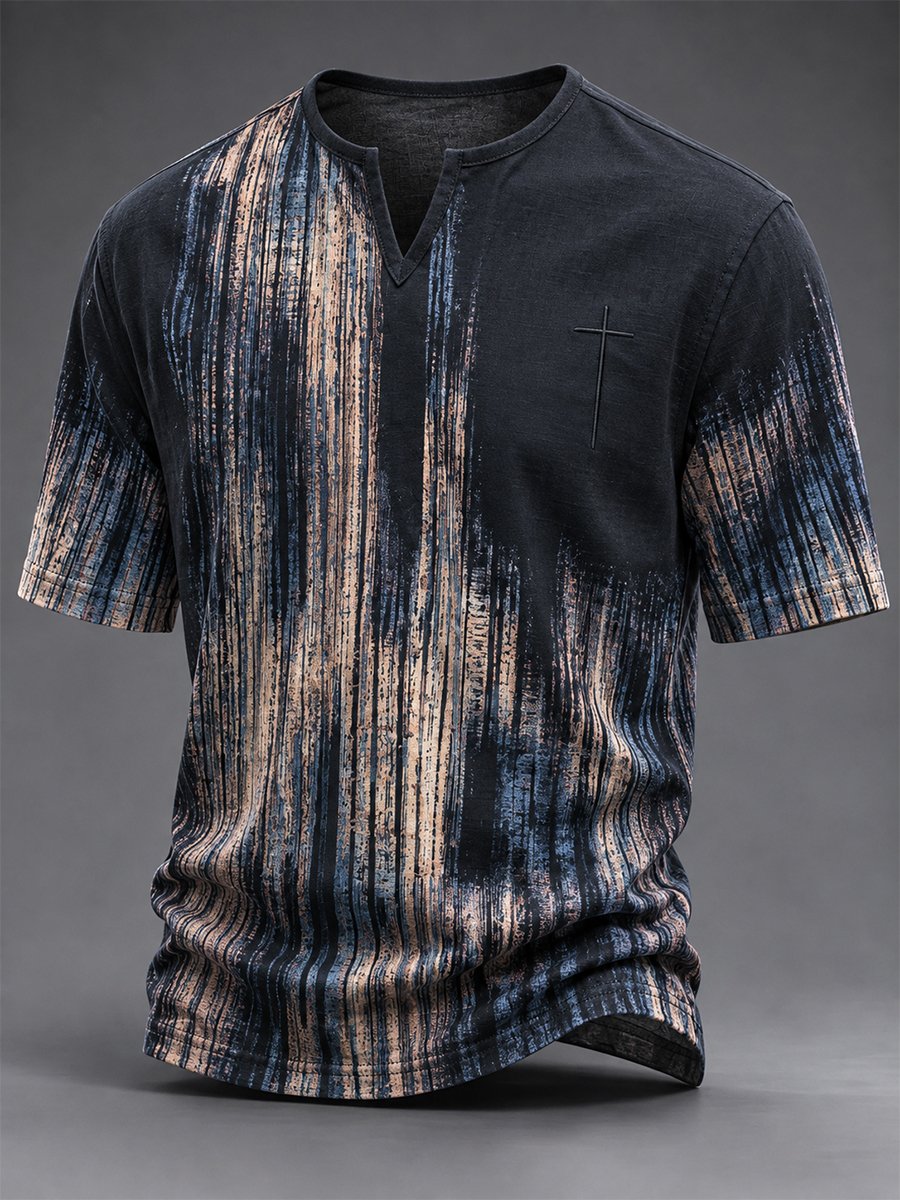 Men's Vintage Faith Faux-Linen T-shirt