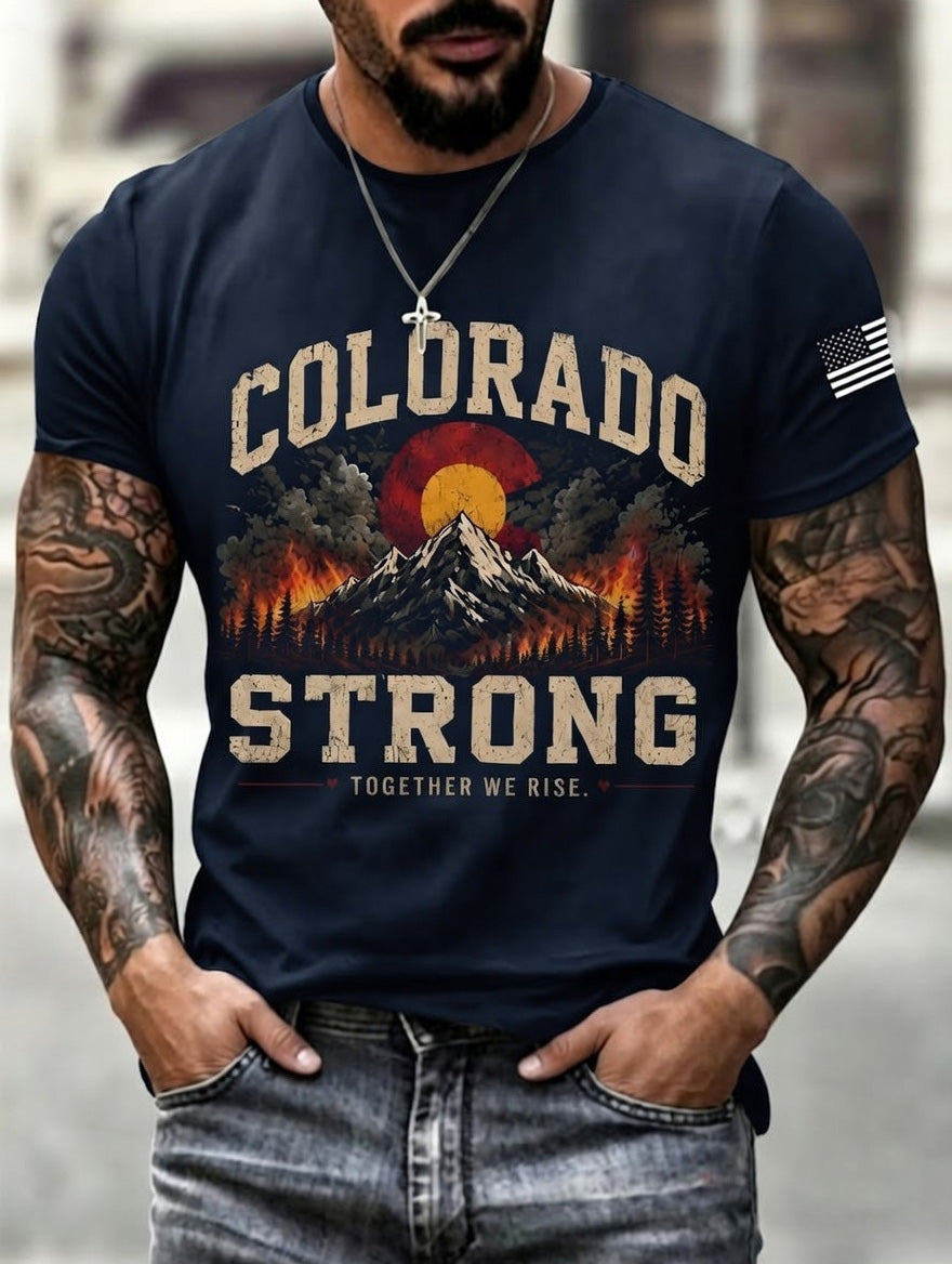 Men'S Colorado Strong Print Short Sleeve T-Shirt