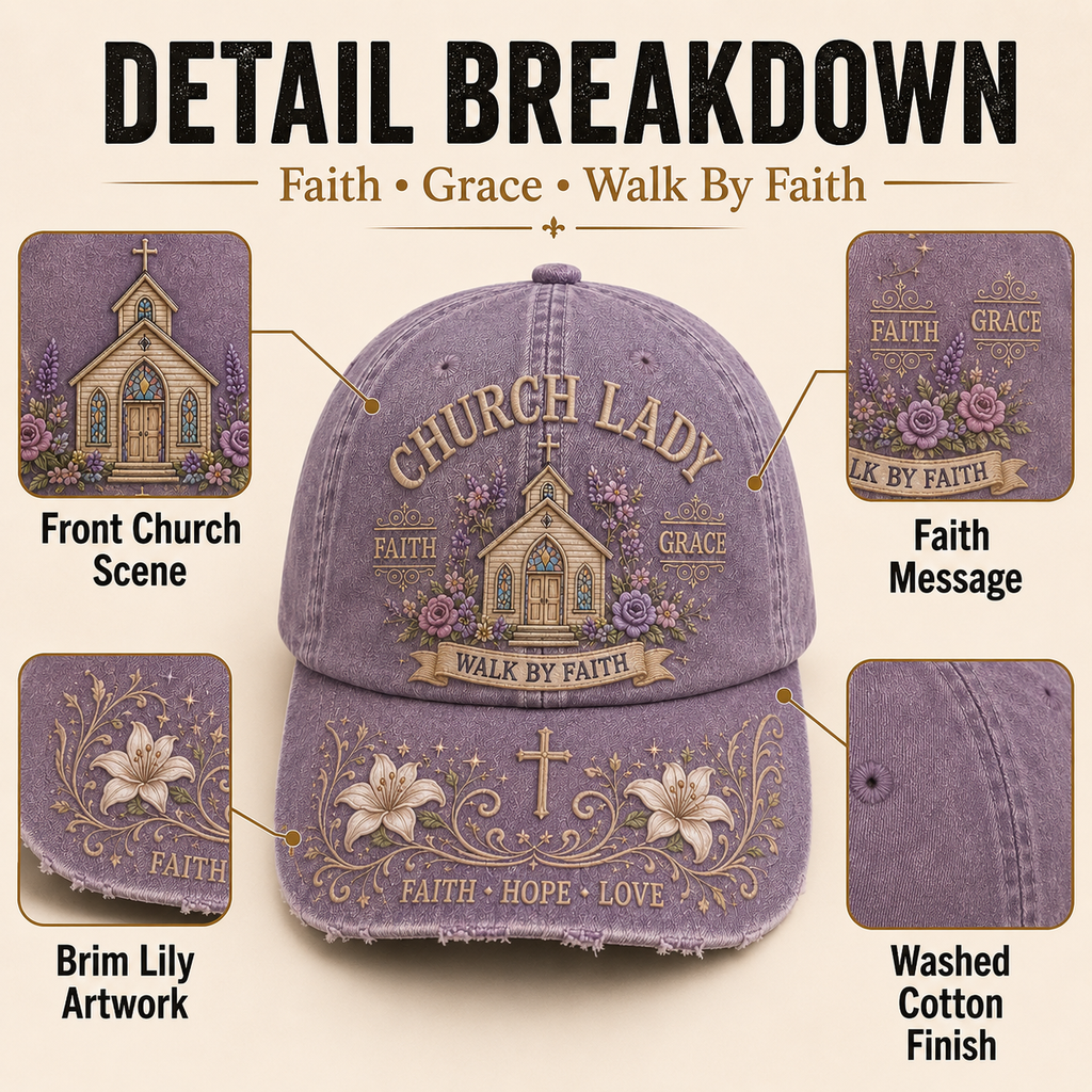 ⛪ Church Lady Walk By Faith Cap