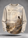 Men's Be Still And Know Psalm 46:10 Printed Waffle-Knit Top