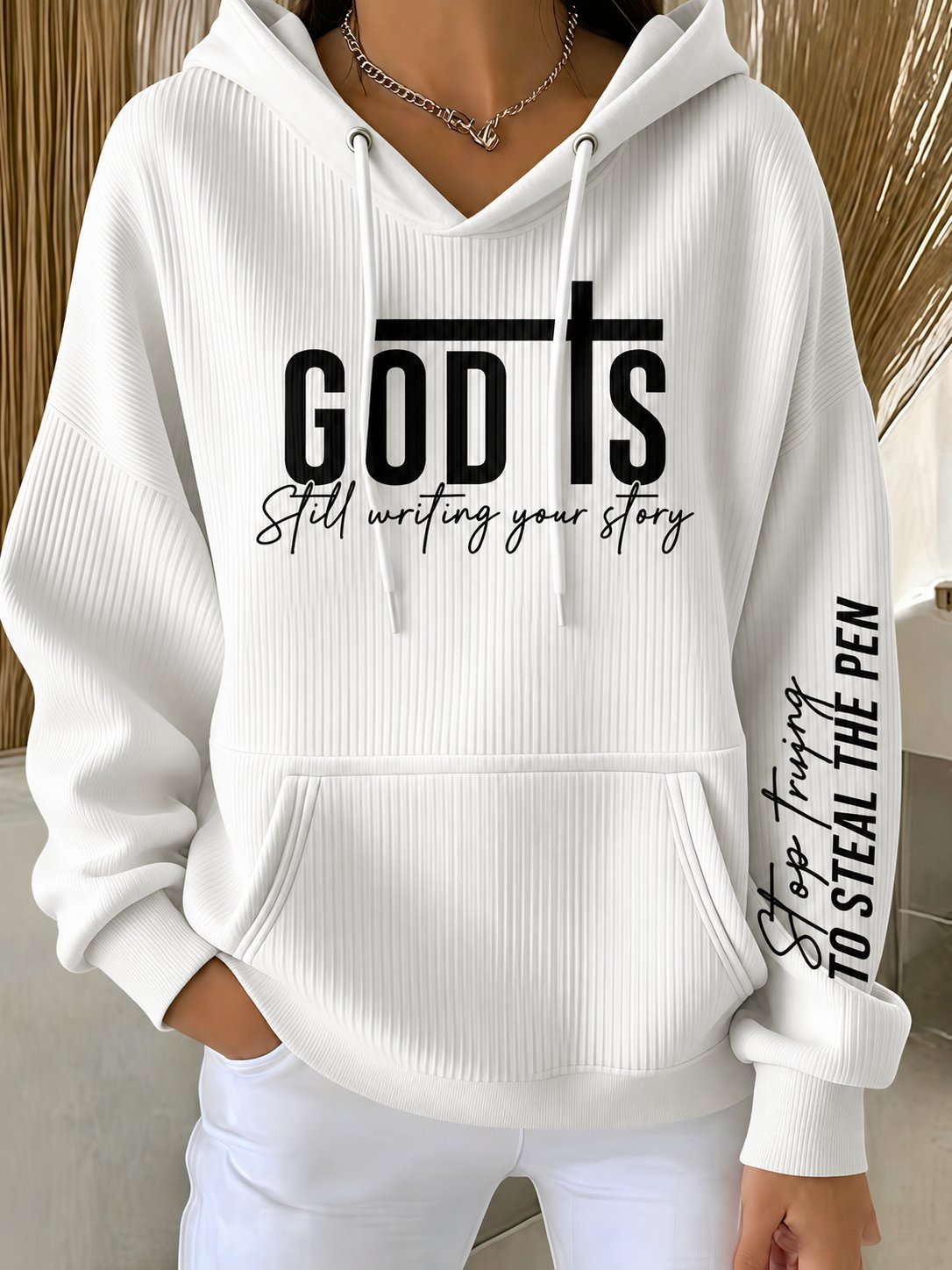 Women's Casual Faith Print Hoodie