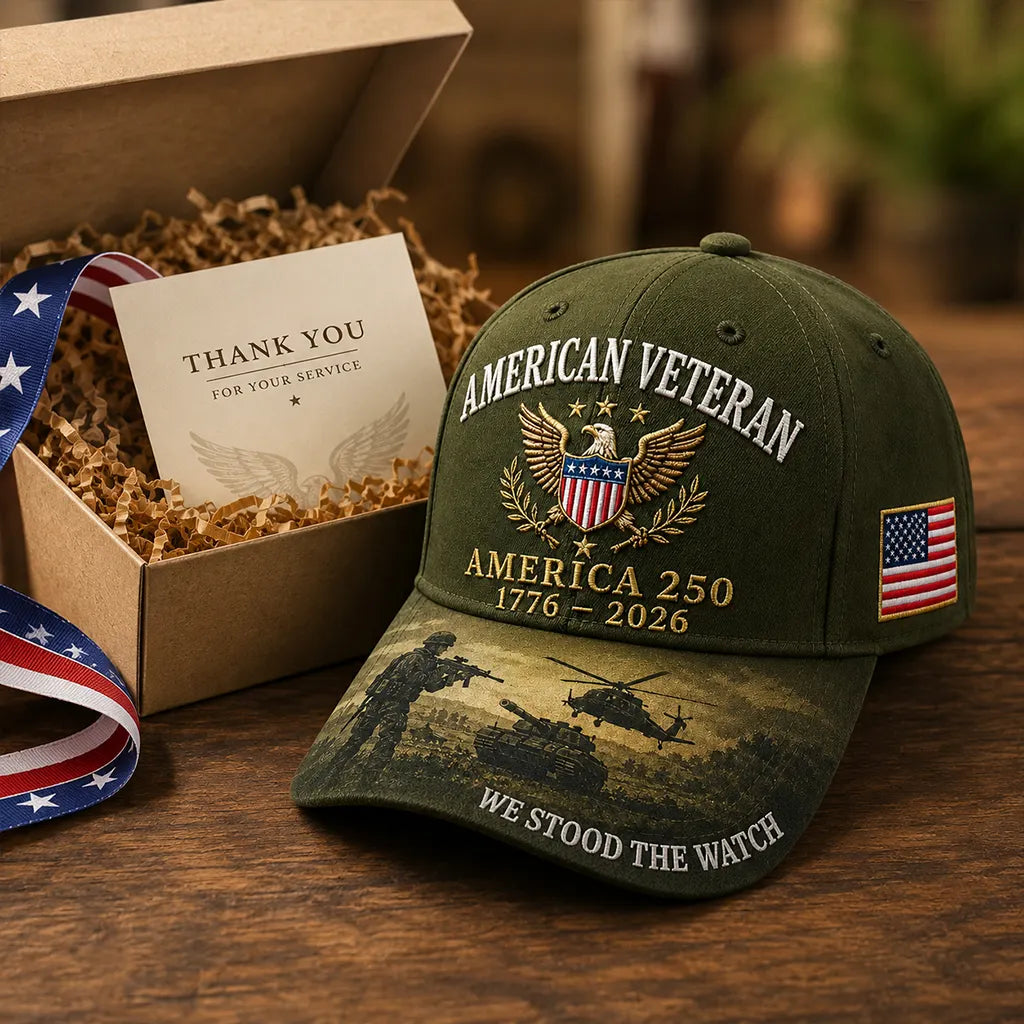 250 Years of Freedom Veteran Cap – Patriotic Eagle Embroidered America 250 Hat