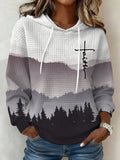Women'S Casual Faith-Themed Printed Hoodie
