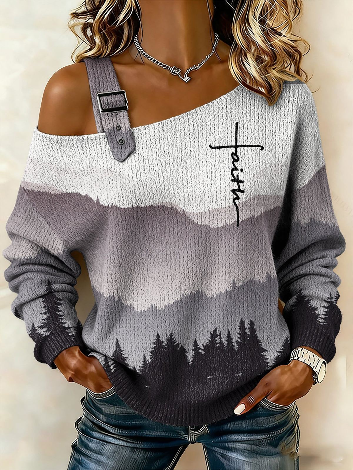 Women'S Casual Faith-Themed Printed Top