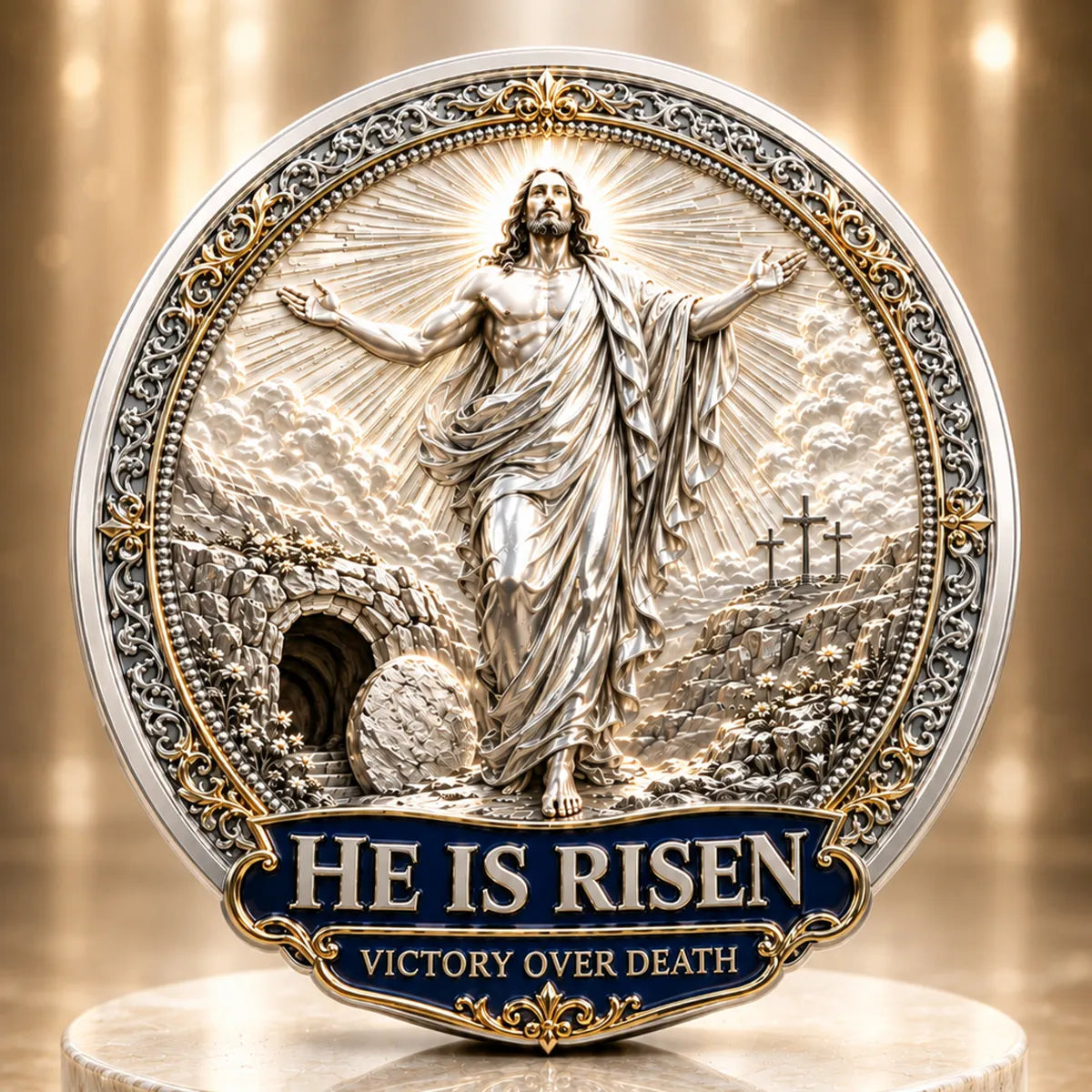 HE IS RISEN – Commemorative Resurrection Metal Medal