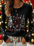 Women's Christmas-themed Art Print Top