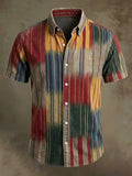 Men's Vintage Faith Faux-Linen Short-Sleeve Shirt