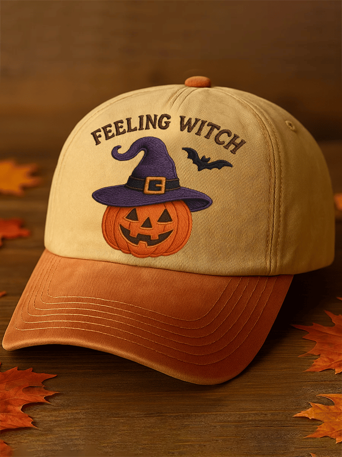 Halloween print vintage baseball cap