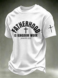 Men's Fatherhood Is Kingdom Work Print Waffle-Knit Short-Sleeve T-Shirt