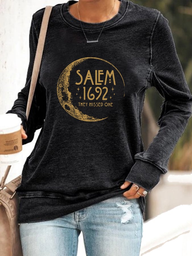 Women's Halloween Salem 1692 They Missed One Print Casual Sweatshirt