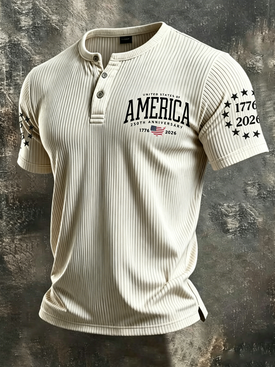 Men's Casual American 250th Anniversary T-shirt