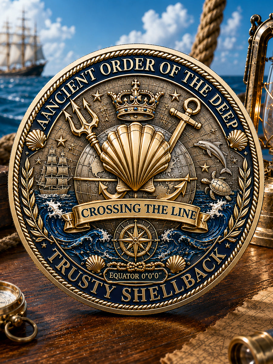King Neptune  Crossing the Line  Commemorative Metal Medal