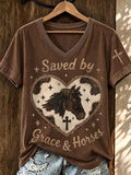 Women's Western Faith-Print Casual T-Shirt