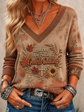Women's Vintage Autumn "Faith" Print Top