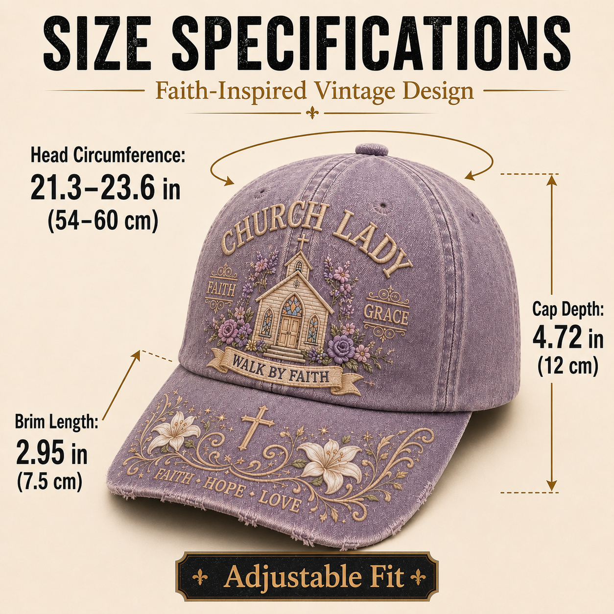 ⛪ Church Lady Walk By Faith Cap