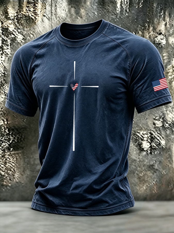 Men's Retro Print Short-Sleeve T-Shirt