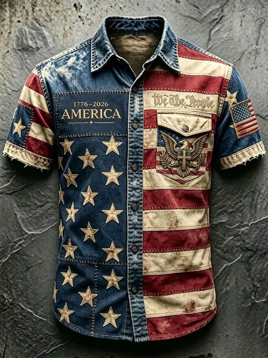 Men'S 250Th Anniversary National Faith Print  Shirt