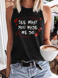 Women'S Casual SEE WHAT YOU MADE ME DO Bloody Print Tank Top