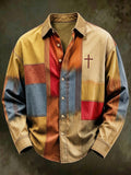 Men's Vintage Geometric Faith Long-Sleeve Shirt